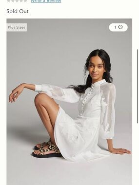 White Embroidered Midi Dress with Sheer Puff Sleeves